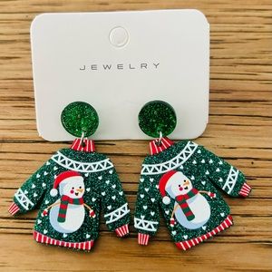 Christmas Acrylic Ugly Sweater Earrings